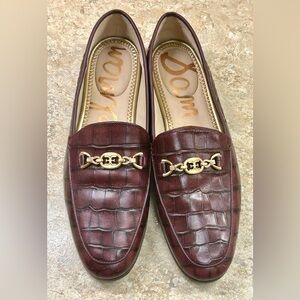 Women’s 10.5 Sam Edelman Lorraine Pressed Crocodile Leather Loafers Shoes